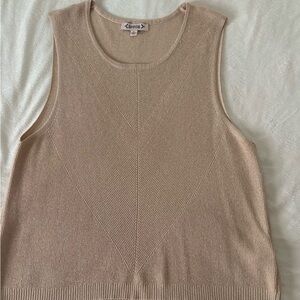 Nanette Lepore Metallic Beige Knit Top
